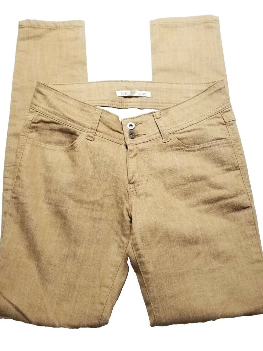 Forever 21 Skinny Pants Womens 26 Tan Beige Khaki Chino Casual y2K